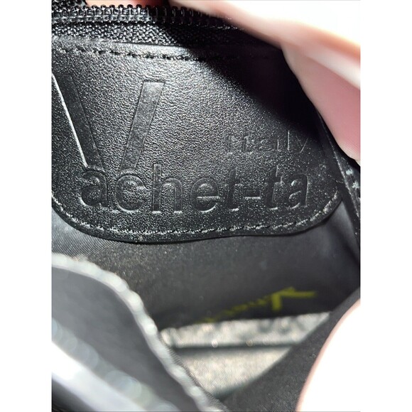 Vachet-Ta Italy Black Pebbled Leather Crossbody Bag Purse Unique Design - Picture 6 of 9